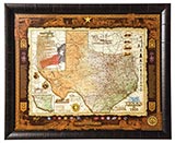 Framed Historical Texas Map